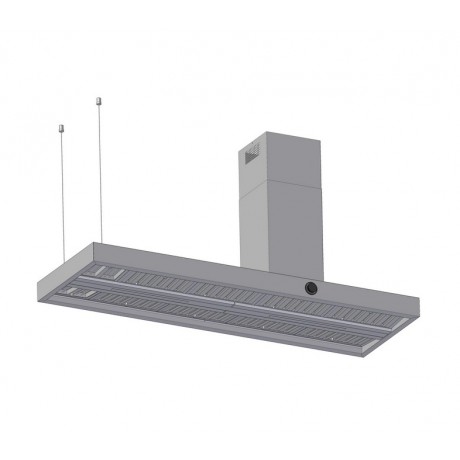 AIRFORCE Vis Boxy Island R IX/A/180 180cm Inox Απορροφητήρας Εντοιχιζόμενος Νησίδα